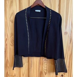 Calvin Klein short black Cardigan with gold metal